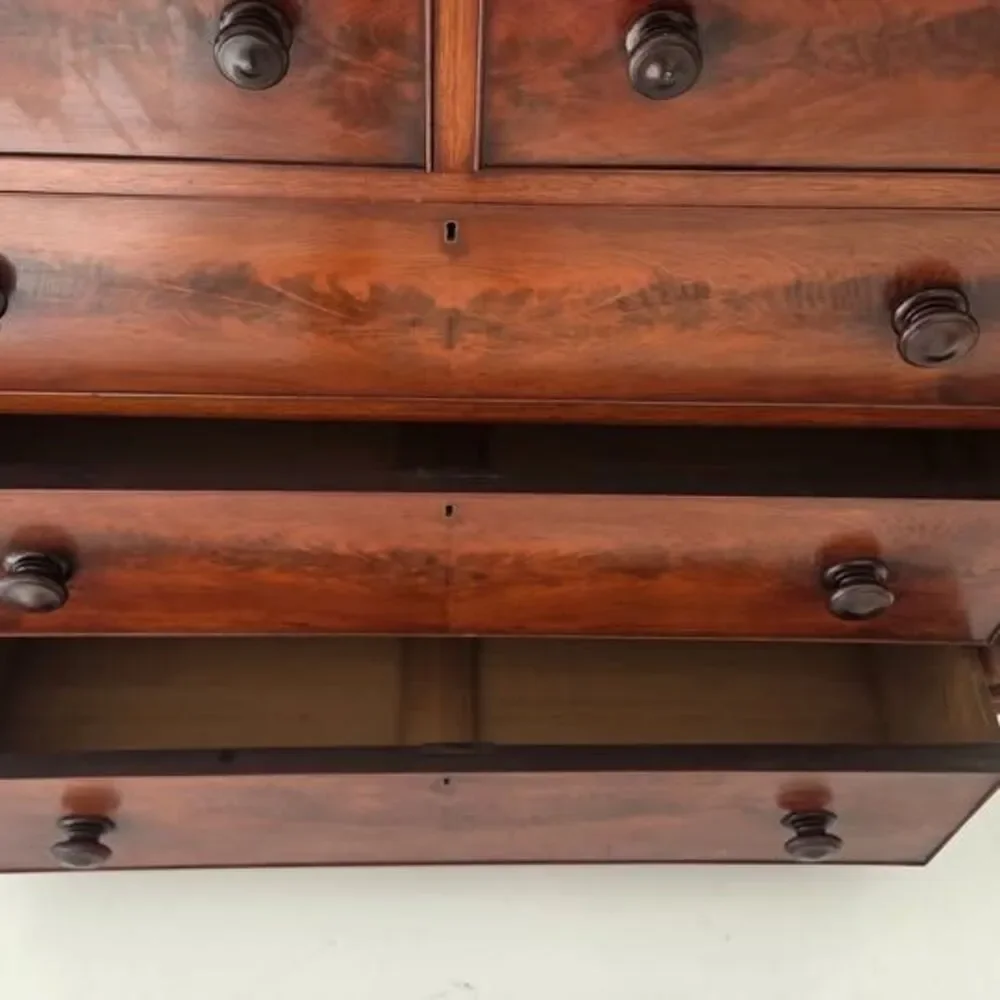 Antique Victorian Mahogany Chest of Drawers late 1800s With Barley Twist Columns